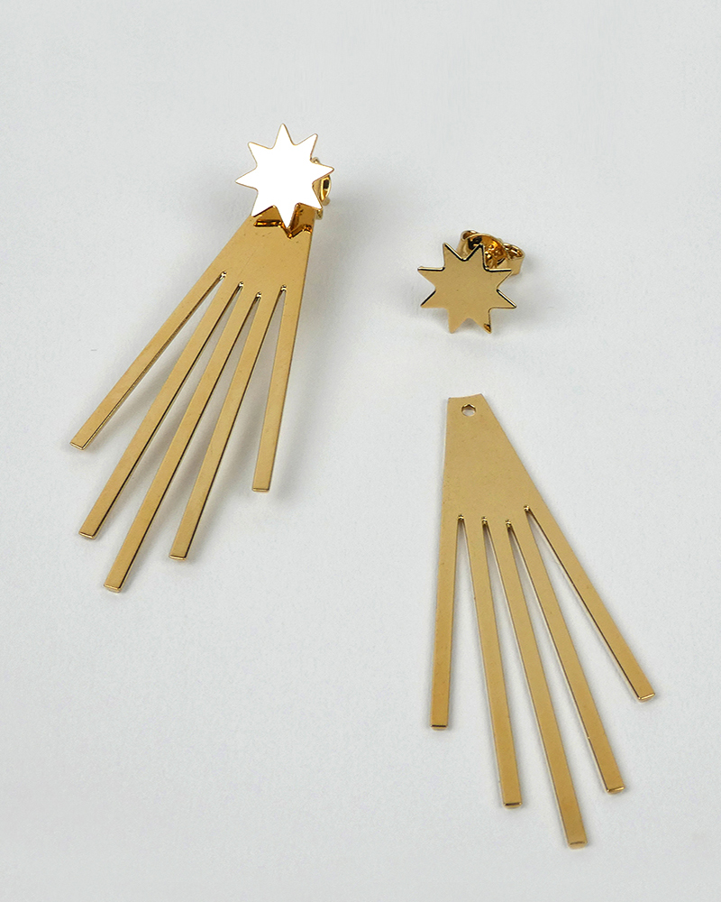 Boucles d'oreilles 2 en 1 étoiles filantes
