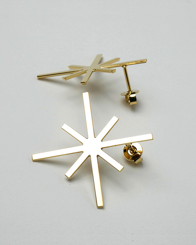 Boucles d'oreilles en forme de croix étoilée ALPHÉE